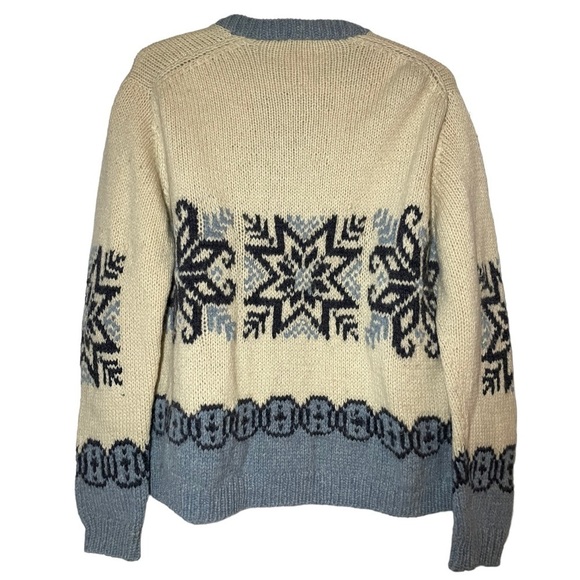 vintage Skyr Nordic Snowflake Wool Full Zip Sweater size S - Picture 5 of 8